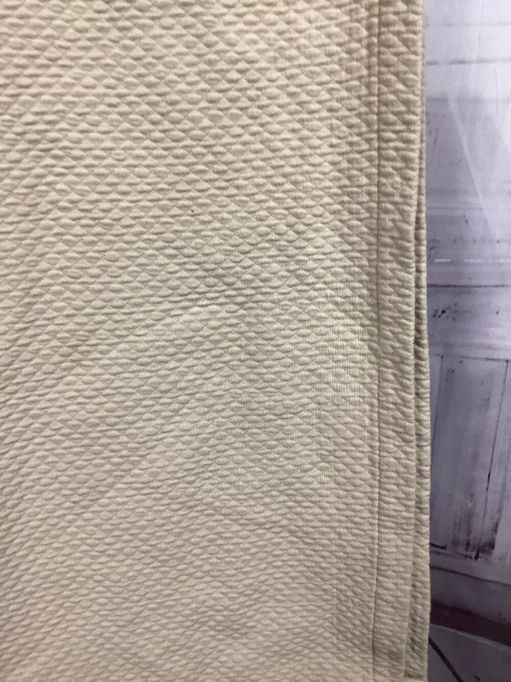 Pottery Barn Shower Curtain Cream Textured Cotton